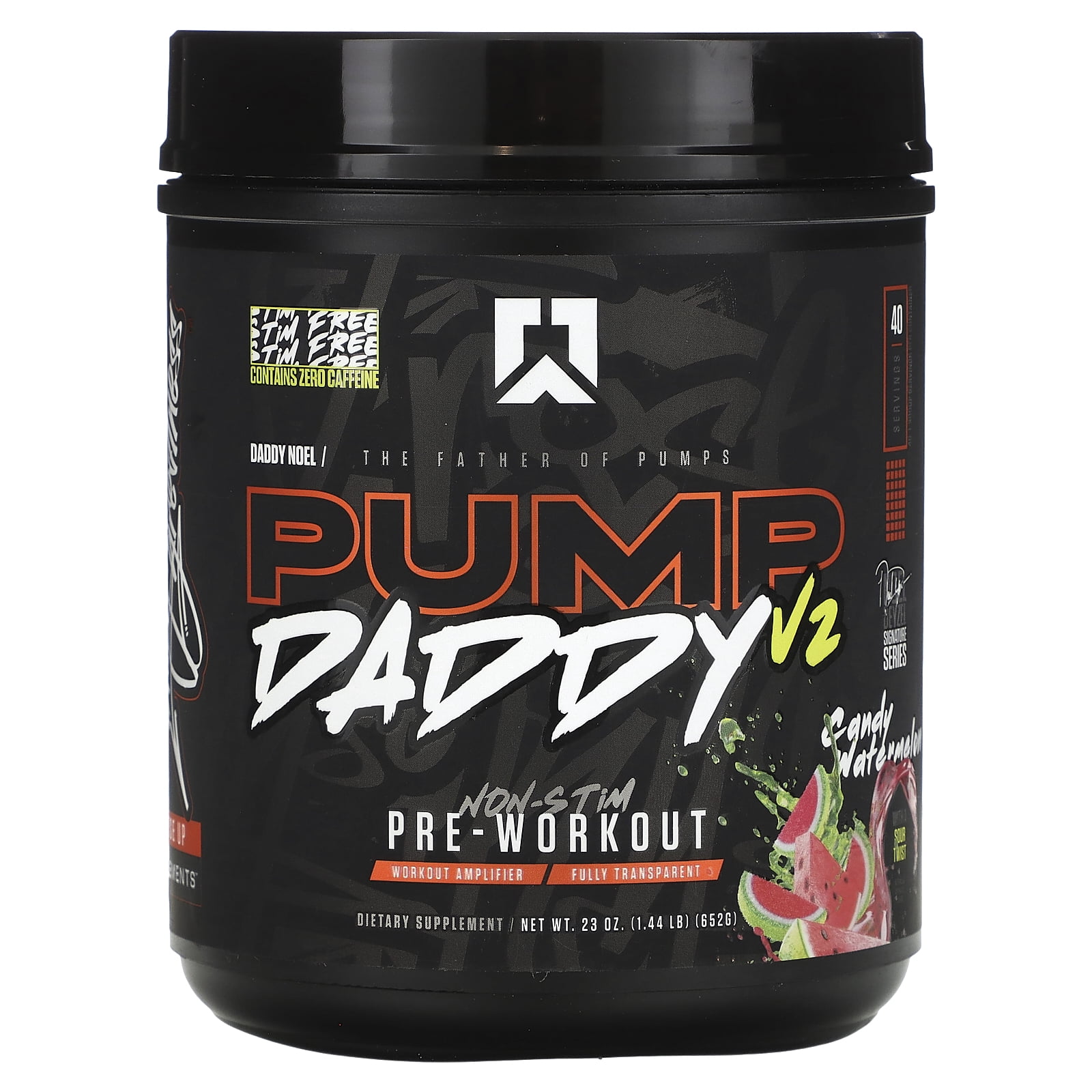 RYSE Pump Daddy V2 Pre Workout Powder - Candy Watermelon - 40 Servings