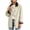 Beige, variant on Women's Barn Jacket Collared Button Down Mid-Length Shacket Jackets with Plaid Lining for Fall Winter