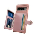 thumbnail image 2 of ELEHOLD Back Wallet Case for Google Pixel 7A Flip Card Slots Magnetic Clasp Slim Shockproof Heavy Duty Works with Magnetic Car Mount for Google Pixel 7a, Rosegold, 2 of 7