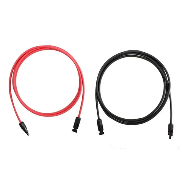 Seitruly Extensor de Cable de extensión a prueba de polvo para Panel Solar, 2 piezas, 10AWG/6mm², accesorio de alambre de cobre aislante de doble capa Electrónica miscelánea 1.5 millones