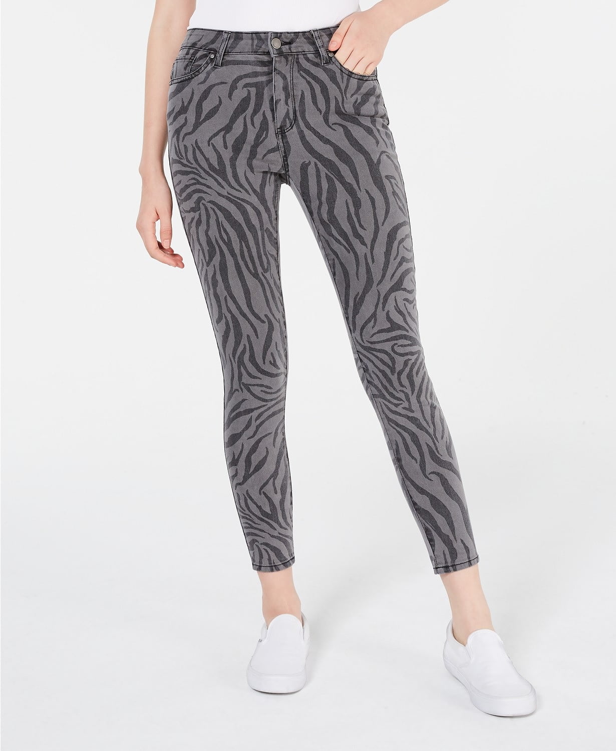 Tinseltown Juniors' Zebra-Print Skinny 