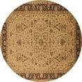 thumbnail image 1 of Ahgly Company Indoor Round Oriental Brown Traditional Area Rugs, 7' Round, 1 of 4