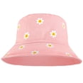 thumbnail image 2 of Daisy Flower Reversible Bucket Hat For Men Women Summer Travel Beach Outdoor Fishing Hat 100% Cotton - J876-Pink, 2 of 4