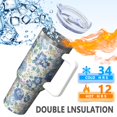 thumbnail image 5 of OBREWU Pioneer Flower Tumbler with Handle and Lid,40oz Pioneer Flower Double Wall Vacuum Insulated Tumbler,Pioneer Flower Cups Gift for Women and Men, 5 of 7
