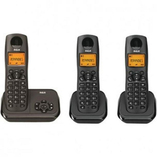 RCA RCP21623BKGA Élément Série Téléphone Sans Fil avec Numéro d'Appelant & Système de Réponse Numérique - 3 Combinés