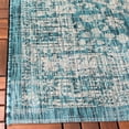 thumbnail image 5 of SAFAVIEH Courtyard Kebo Medallion Indoor/Outdoor Area Rug, Teal/Cream, 5'3" x 5'3" Square, 5 of 11