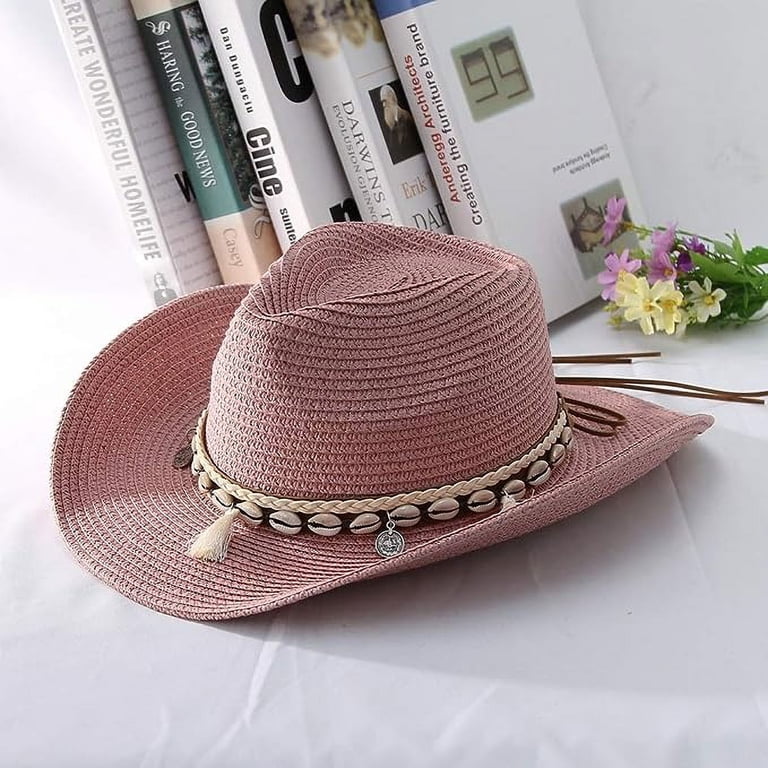 Straw Cowboy Hat for Women Men Girls Roll up Wide Brim  display picture 1