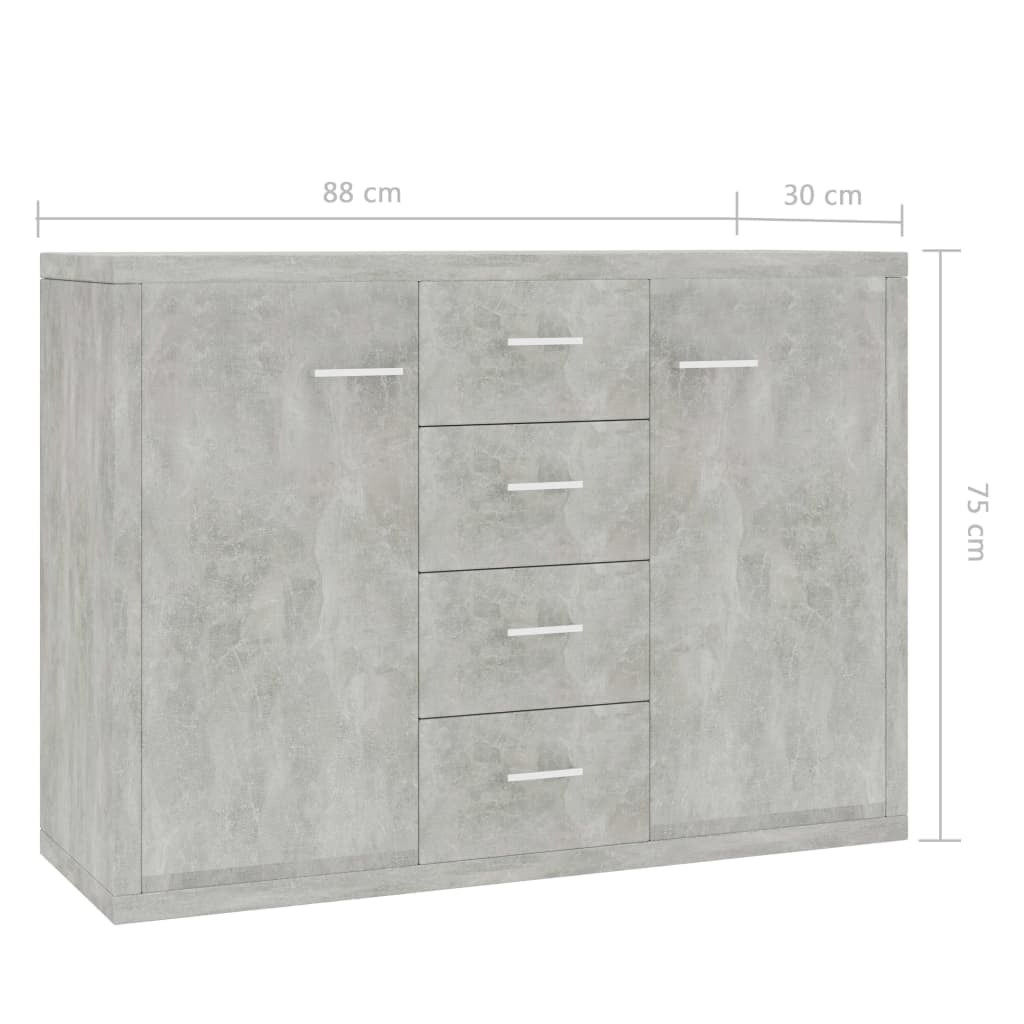 Kepooman Home Buffet Sideboard, Bathroom Storage Cabinet with Two Doors and Four Draws, Light Gray Kepooman Home Buffet Sideboard, Bathroom Storage Cabinet with Two Doors and Four Draws, Light Gray