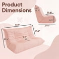 thumbnail image 6 of Furmax 66.5" Oversized Floor Sofa Couch, 2-Seater Leather Lazy Sofa Chair with Cup Holders for Gaming, Movie Nights, Living Room & Dorm, No Assembly Required, Pink, 6 of 7