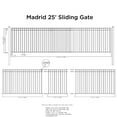 thumbnail image 7 of ALEKO Garden Yard Steel Sliding 25 x 6 ft Black Driveway Gate Madrid Style, 7 of 7