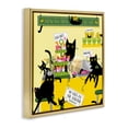 thumbnail image 4 of Stupell Industries Silly Cat Café Bakery Animals Painting Gold Floater Framed Canvas Art Print Wall Art, 25 x 25, 4 of 10
