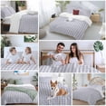 thumbnail image 5 of 3 Piece Purple Duvet Cover Set California King,Microfiber Comforter/Quilt Cover with Corner Ties and 2 Pillowcases,Grid Checkered Plaid Gingham Lattice Trellis All Season Bedding with Zipper Closure, 5 of 8
