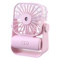 thumbnail image 3 of Ventilador de enfriamiento por pulverización de dos velocidades, silencioso, ajustable, nebulizador, para acampar, portátil rosa, 3 of 9