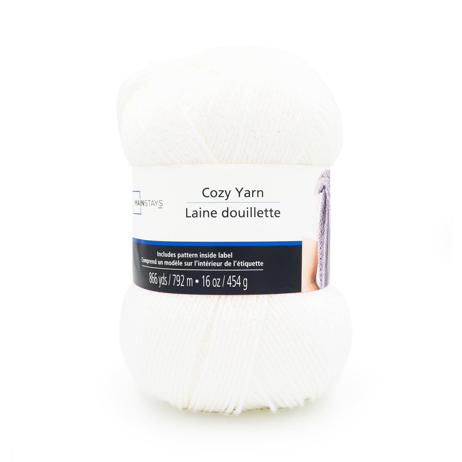 Mainstays Cozy Medium Acrylic Yarn 1 Ball, 454g / 792m, Acrylic Yarn 454g 792m
