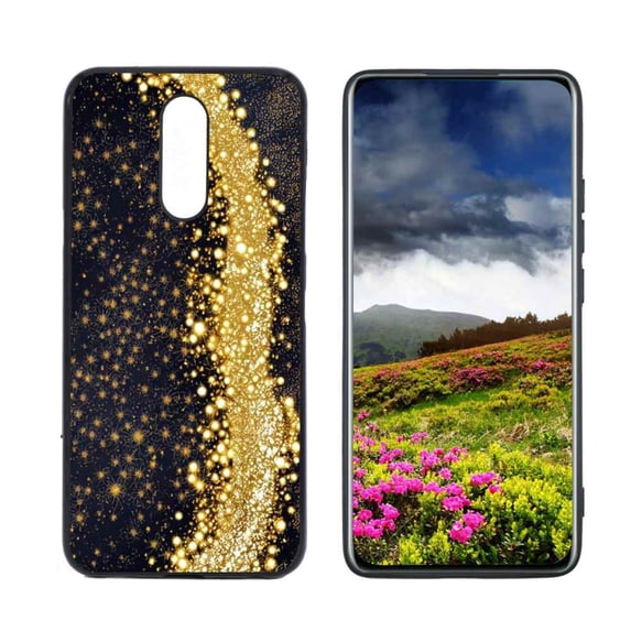 Compatible with LG K12 Plus Phone Case, Burst of Gold jpg Case Men Women, Flexible Silicone Shockproof Case for LG K12 Plus