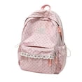 thumbnail image 2 of CUZIBR Girls Star Moon Floral Print Backpack Lace Trim Front Pocket Cute School Bag Lightweight Daypack For Youth Students Daily School Outdoor Travel, 2 of 4