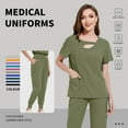 thumbnail image 2 of VIAOLI Women's Scrubs Set - Stretchy Medical Uniform with Pockets, for Nurses & Doctors, S-XXL, Multi-Color, 2 of 6