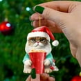 thumbnail image 4 of CoreLiving Cat Ornaments for Christmas Tree, Mini Cat Ornaments for Mini Tree, Acrylic Cat Ornament Cute Animal Decor with Santa Hat Holiday Gift for Children Girls Home Decor, 4 of 7