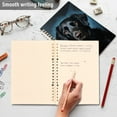 thumbnail image 5 of Dog Black Ring Binder Notebook Journey Note Diary College Ruled Spiral Notebook Study Loose Leaf Paper A5 60 Pages, 5 of 8