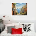 thumbnail image 4 of COMIO  Italian Town Canvas Wall Art Coastal Village Painting Artwork Reproduction Print Decor for Living Room, 4 of 4