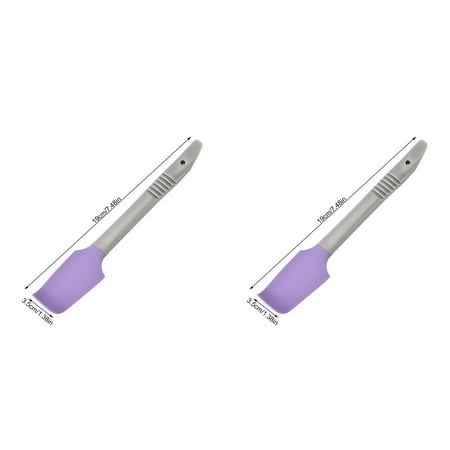 

2pcs Silicone Cake Spatula Heat-Resistant Cream Rubber Scraper Non-stick Kitchen Utensil for Mixing Baking Purple