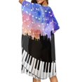 thumbnail image 4 of HELLHERO Quick Dry Summer Beach Cover Ups for Summer Vacation Polyester Comfortable Long Kimono Swimsuit Cover Up Music Note Cityscape, 4 of 6