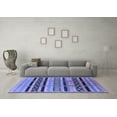 thumbnail image 3 of Ahgly Company Machine Washable Indoor Square Solid Blue Modern Area Rugs, 6' Square, 3 of 4