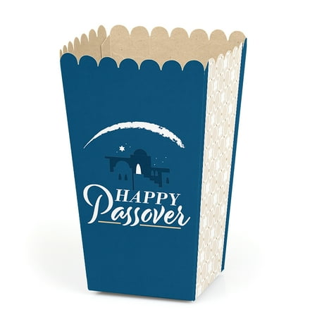 Jewish Boxes - Happy Passover - Pesach Jewish Holiday Party Favor Popcorn Treat Boxes - Set of 12