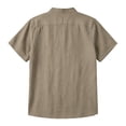 thumbnail image 5 of Kalauyu Men's Mandarin Collar Shirts Short Sleeve Button Down Shirt Summer Casual Loose Breathable Lightweight Solid Color Shirts, 5 of 5