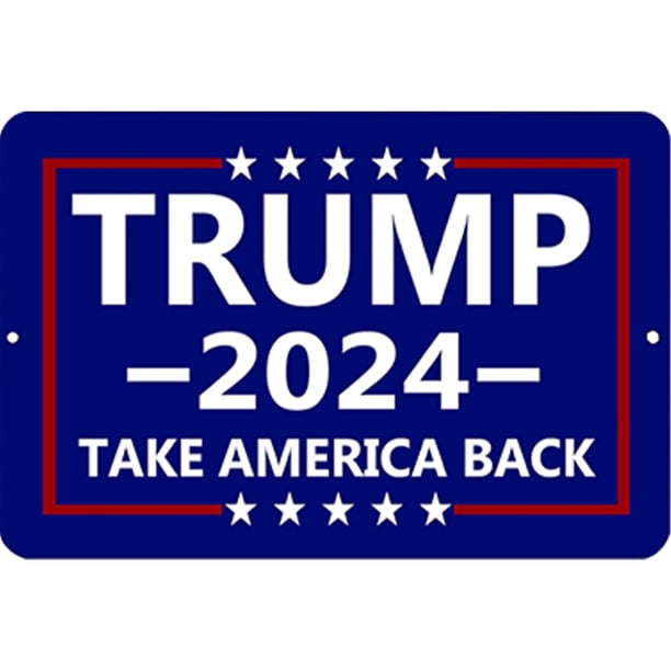 Placa Metal Vintage Trump 2024 Pintura Hierro Rectangular Barra Pared 40x30cm