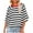 Black, variant on Alkepwun Women Oversized Striped Color Block Short Sleeve Crew Neck T-Shirts Casual Loose Pullover Tops Summer Tee Shirt