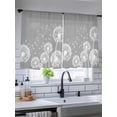 thumbnail image 5 of Sheer Curtains 54 Inch Length, White Dandelion Semi Sheer Curtains Light Filtering Window Treatment, Spring Plants Flowers Vintage Gray Privacy Voile Drapes for Living Room Bedroom 52x54 Inch, 5 of 7