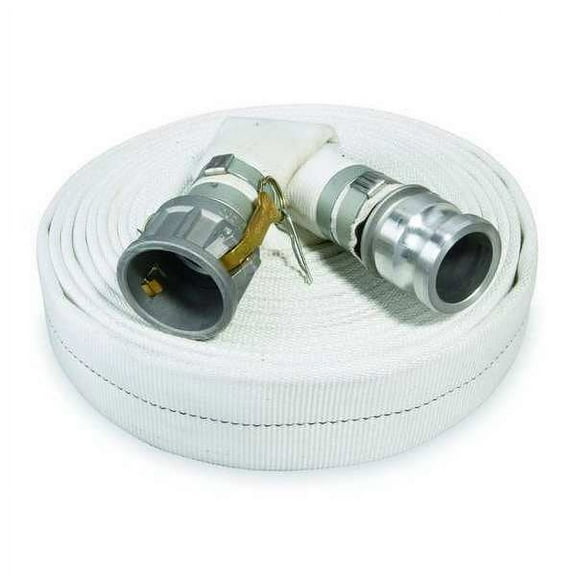 1Pack ZoroSelect 1ZMT8 1-1/2" ID x 50 ft Rubber Water Discharge Hose 125 PSI WT