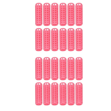 New Arrivals 24 Pcs Pink Plastic DIY Hair Styling Roller Curlers Clips