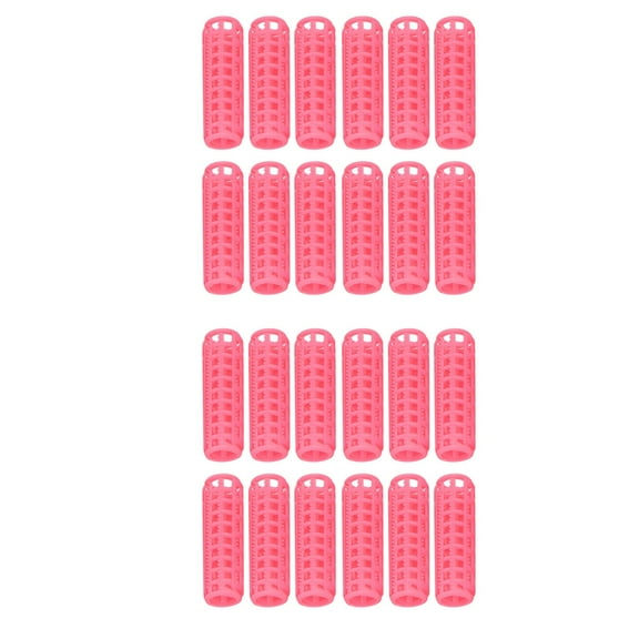 New Arrivals 24 Pcs Pink Plastic DIY Hair Styling Roller Curlers Clips