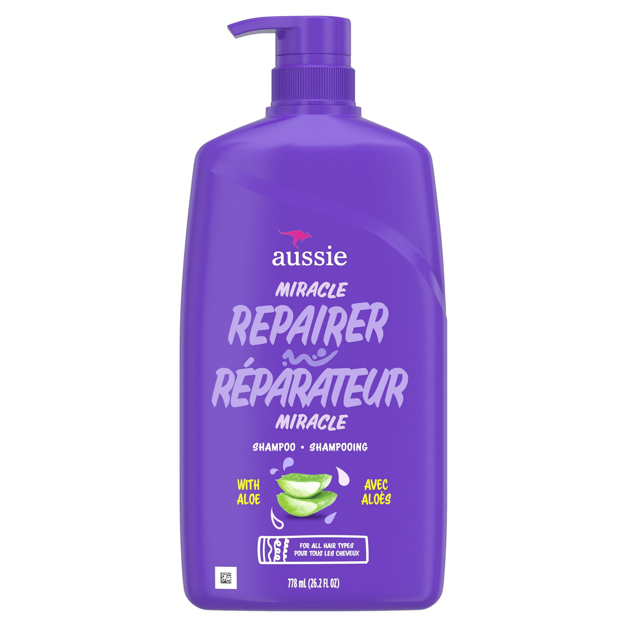 Aussie Miracle Repairer Shampoo with Aloe for All Hair Types, 26.2