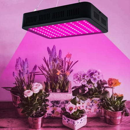 GoDecor 600W LED Grow Light Full Spectrum Growing Light Fixtures with Red UV IR Indoor, Black