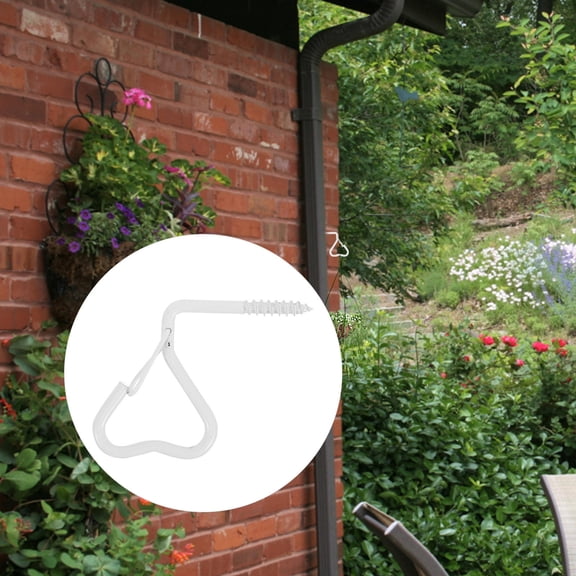 LOLIPPYY 10Pcs Multi Functional White Plant Hanging Screw Hooks with Safety Buckle for Home Decorations