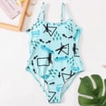 thumbnail image 2 of Swimsuit Girl Swimwear Fashion Cute Print Kids Beach Vacation Swim Strap Adjustable Bikini Toddler Girl Bathing Suit Blue 10 Years-, 2 of 7