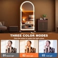 thumbnail image 4 of Hasipu 67" x 40" Arched Full Length LED Mirror with Wheels, Dimmable Lighted Home Gym Mirror, 3 Color Temperatures & Adjustable Brightness, Rolling Floor Mirror for Bedroom, Yoga Studio, Home Gym, 4 of 7