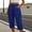 Navy women's capri pants elastic waist a1, variant on Cagogo Women's Capri Pants Elastic Waist Flowy Summer Casual Loose Cropped Palazzo Trousers Solid Basic Lounge Beach Party Pants, Beige 2XL