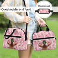 thumbnail image 5 of HUIACONG Aluminum Film Material Lunch Bag for Daily School Use, Waterproof Reusable Insulated Lunch Tote, Pink Camo Duck Donut, 5 of 10