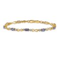 thumbnail image 3 of Primal Gold 14 Karat Yellow Gold Completed Open-Link Diamond and Tanzanite Bracelet, 3 of 4