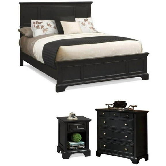 Home Square 3-Piece Set with Bedford 4-Drawer Chest & King Bed & Nightstand