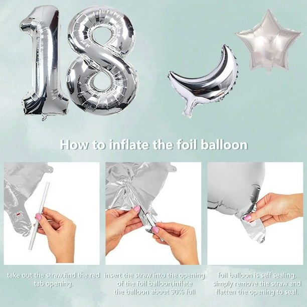 Foil Number Balloon Set Sweet Birthday Party Balloons For Men