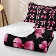 thumbnail image 4 of Erosebridal Kawaii Ribbon Bowknot Kids Twin Quilt Set,Girls Pink Bow-Tie Twin Coverlet Set,2pcs, 4 of 7