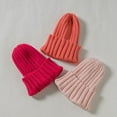 thumbnail image 4 of CoCopeaunt Adult Autumn And Winter New Korean Fashion Pure Color Flanging Men And Women Simple Warm Wool Knit Cap, 4 of 6
