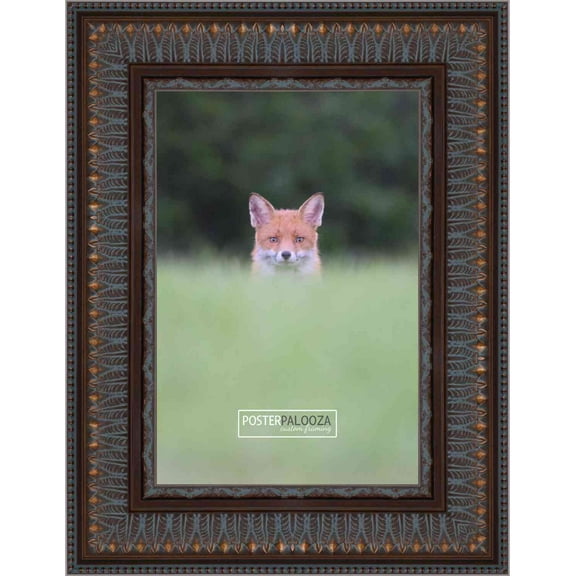 5x7 Ornate Bronze Complete Wood Picture Frame with UV Acrylic, Foam Board Backing, & Hardware
