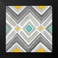 thumbnail image 2 of Coulter, Cynthia 15x15 Black Modern Framed Museum Art Print Titled - Chevron Tile Black-White I, 2 of 5