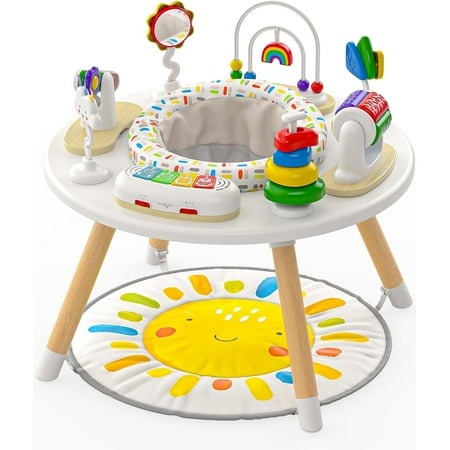 Move2Play 4-in-1 Baby Activity Center | Montessori-Inspired Design | 8 Interactive Toys | Tummy Time, Exersaucer, Jumper & Toddler Table | Baby Essential